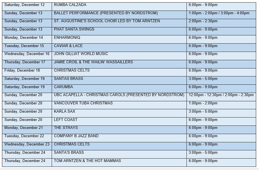 Robson Square’s 12 Days of Christmas Vancouver
