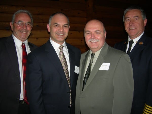 From left: West Van councilor Bill Soprovich, left, West Vancouver Police’s deputy chief constable Jim Almas, West Vancouver Police chief Peter Lepine and West Vancouver Fire chief Jim Cook.