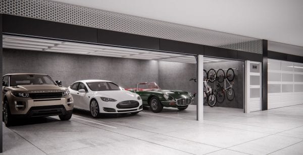 Indoor garage area