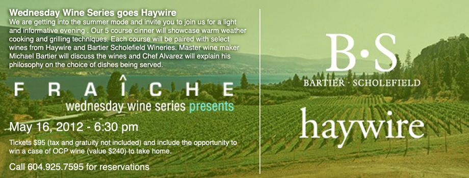fraiche restaurant winemaker dinner