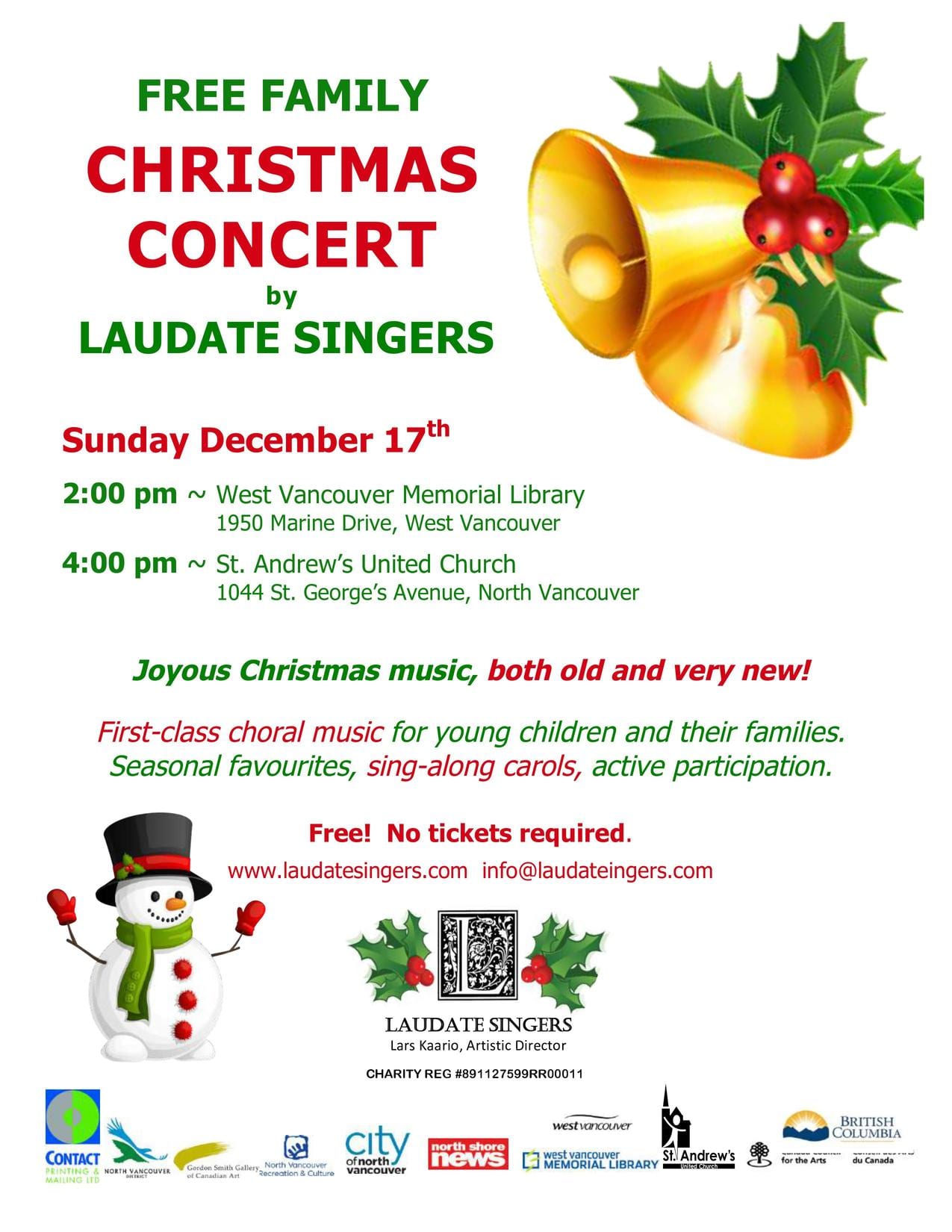 Free Family Christmas Concert at the West Vancouver Memorial Library