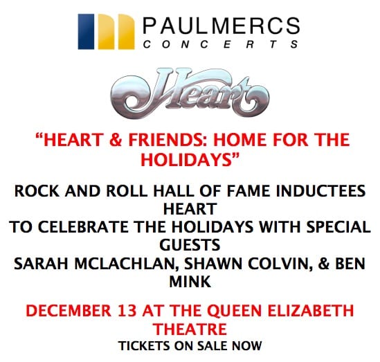 Heart and Friends in Concert Vancouver with Sarah McLachlan