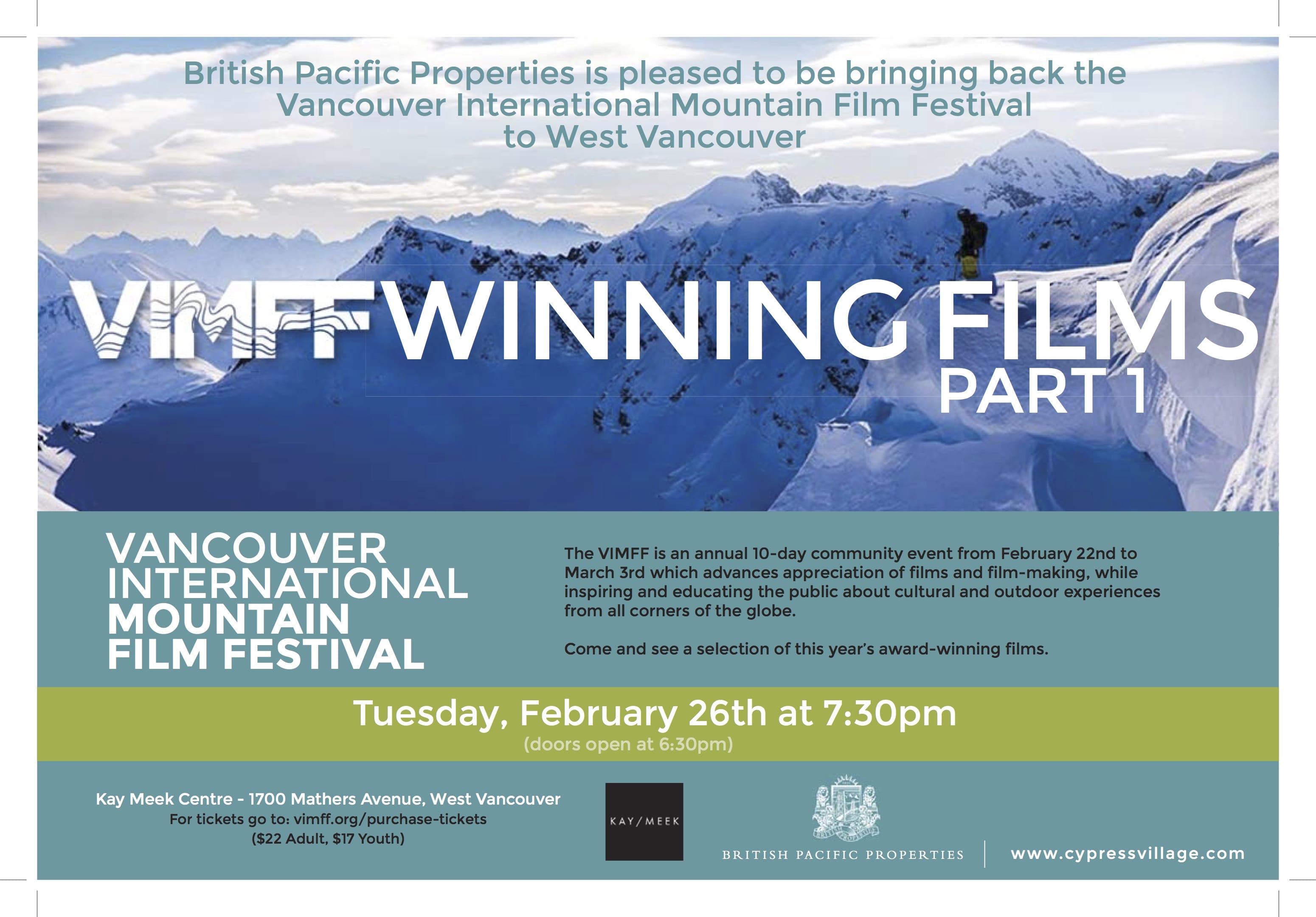 Vancouver International Mountain Film Festival “Winning Films Part 1”